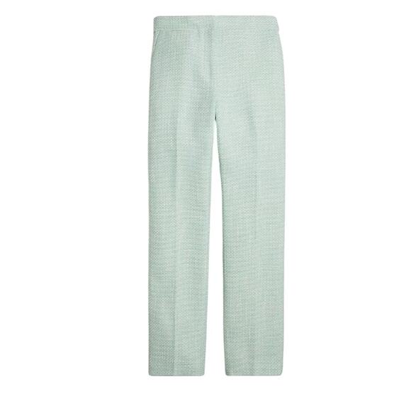 J.Crew Womens Tweed Pants Cropped Straight Leg Mint Green 10 Schoolboy Preppy - Picture 2 of 12